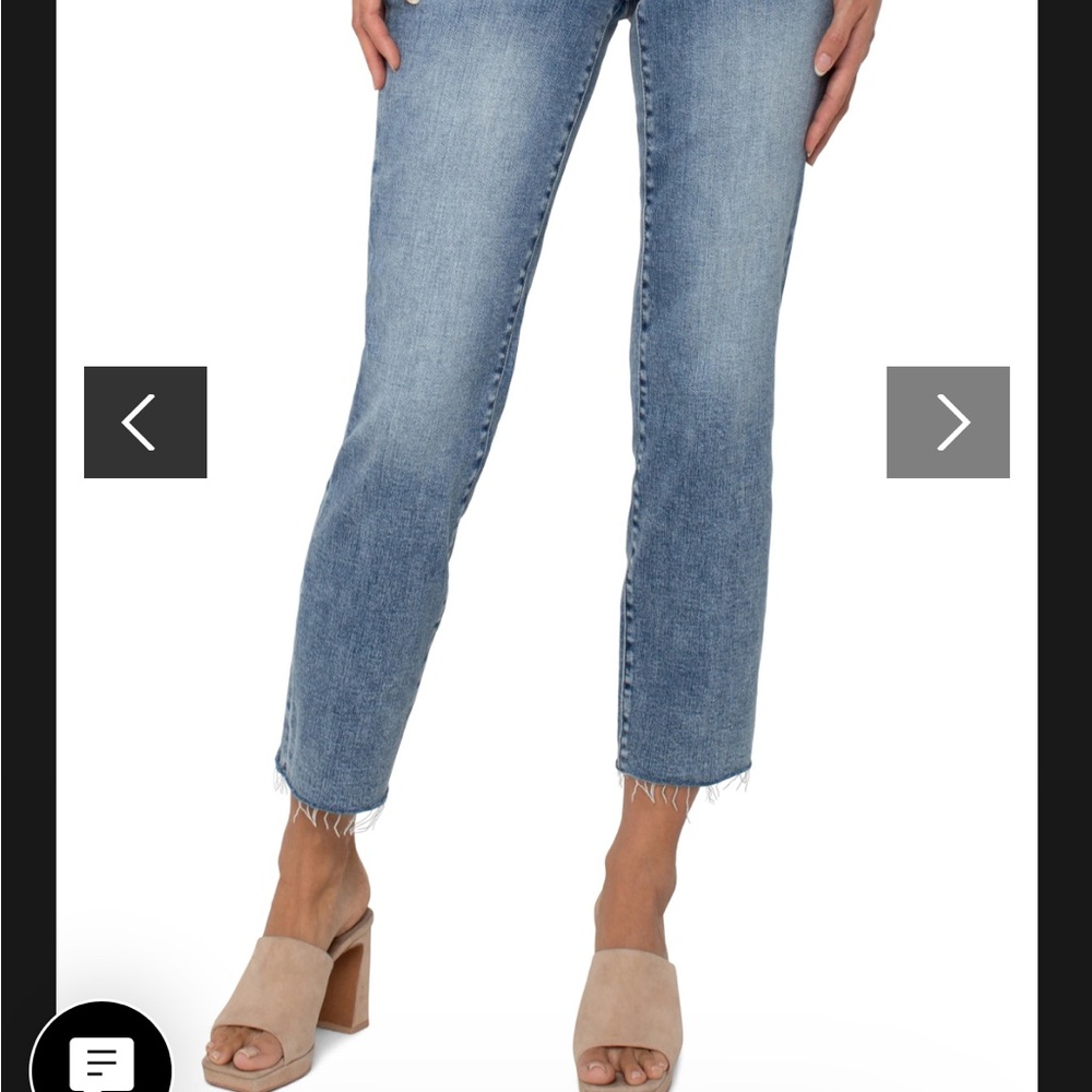 Liverpool Blue Ankle Cropped Jeans with Vintage Wash